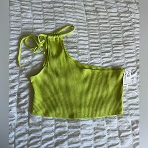 One Shoulder Tie Crop Top